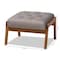Baxton Studio Naeva Mid-Century Grey Upholstered Walnut Finished Wood Footstool 160-9946 - alternate 7